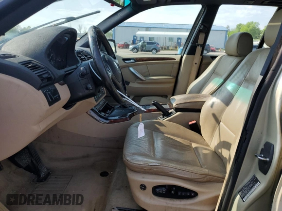 2003 BMW X5 3.0i with VIN 5UXFA53533LV83760, listed as a Copart auction lot 54744234 with 0 mi miles and Salvage Title. Bid and sale history available at carsss.com. Image 7.