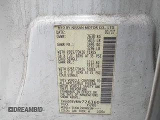 2017 Nissan Frontier SV z VIN 1N6AD0EV8HN726360, wystawiony jako IAAI lot #42299072 z przebiegiem 149 645 mil mil oraz . Historia ofert i sprzedaży dostępna na DreamBid. Obrazek 9.