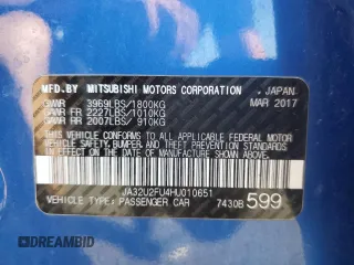 2017 Mitsubishi Lancer ES with VIN JA32U2FU4HU010651, listed as a Copart auction lot 70334394 with 56,252 mi miles and Salvage Title. Bid and sale history available at carsss.com. Image 13.