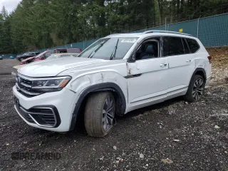2022 Volkswagen Atlas SEL Premium R-Line with VIN 1V2FR2CA2NC519295, listed as a Copart auction lot 48591095 with 38,002 mi miles and Salvage title. Bid and sale history available at DreamBid. Image 1.