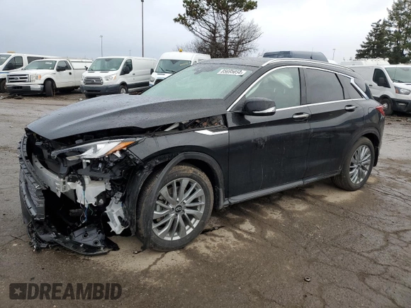 2024 Infiniti QX50 Luxe with VIN 3PCAJ5BBXRF102336, listed as a Copart auction lot 85695054 with 6,194 mi miles and Salvage title. Bid and sale history available at DreamBid. Image 1.