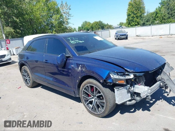 2019 Audi Q8 Prestige z VIN WA1FVBF13KD033878, wystawiony jako IAAI lot #41461807 z przebiegiem 53 697 mil mil oraz . Historia ofert i sprzedaży dostępna na DreamBid. Obrazek 1.