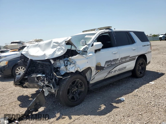 2022 Chevrolet Tahoe Commercial z VIN 1GNSCLEDXNR221838, wystawiony jako Copart lot #52628815 z przebiegiem Nie podano mil oraz Szkoda całkowita • Salvage title. Historia ofert i sprzedaży dostępna na DreamBid. Obrazek 1.