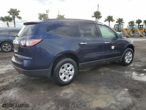 2015 Chevrolet Traverse LS with VIN 1GNKRFED6FJ113457, listed as a Copart auction lot 44278145 with 0 mi miles and Salvage Title. Bid and sale history available at carsss.com. Image 3.