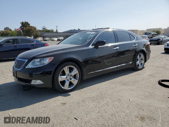 2008 Lexus LS 460 with VIN JTHBL46F685059084, listed as a Copart auction lot 59392615 with 141,800 mi miles and Salvage title. Bid and sale history available at DreamBid. Image 1.