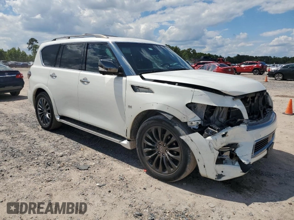 2016 Infiniti QX80 Limited with VIN JN8AZ2NE1G9121043, listed as a Copart auction lot 56562085 with 135,450 mi miles and Salvage title. Bid and sale history available at DreamBid. Image 4.