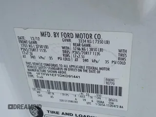 2013 Ford F-150 XL с VIN 1FTFW1EF1DKD91441, выставлен на аукционе IAAI как лот 42307232 с пробегом 155 041 миль миль и . История ставок и продаж доступна на DreamBid. Изображение 9.