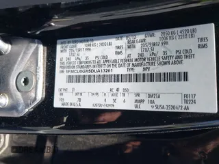 2013 Ford Escape SE z VIN 1FMCU0GX5DUA13261, wystawiony jako IAAI lot #42548111 z przebiegiem 183 037 mil mil oraz . Historia ofert i sprzedaży dostępna na DreamBid. Obrazek 9.