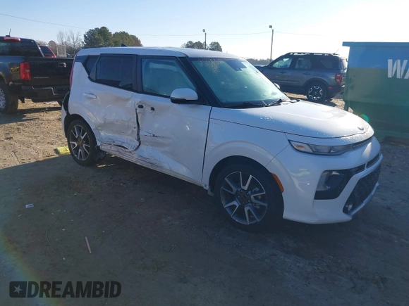 2021 Kia Soul GT-Line with VIN KNDJ63AU8M7736994, listed as a IAAI auction lot 41150104 with 19,025 mi miles and . Bid and sale history available at DreamBid. Image 1.
