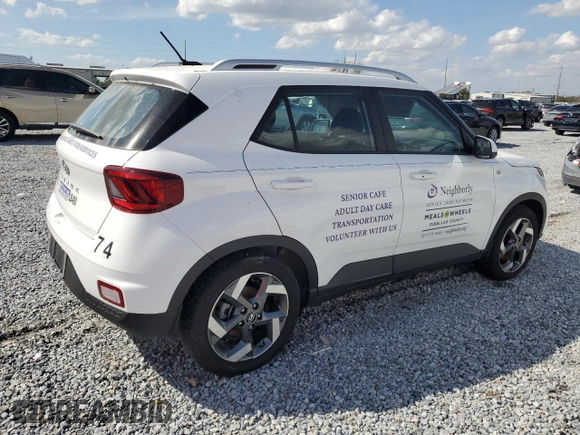 2024 Hyundai Venue SEL with VIN KMHRC8A37RU308208, listed as a Copart auction lot 45903645 with Not provided miles and Salvage title. Bid and sale history available at DreamBid. Image 3.
