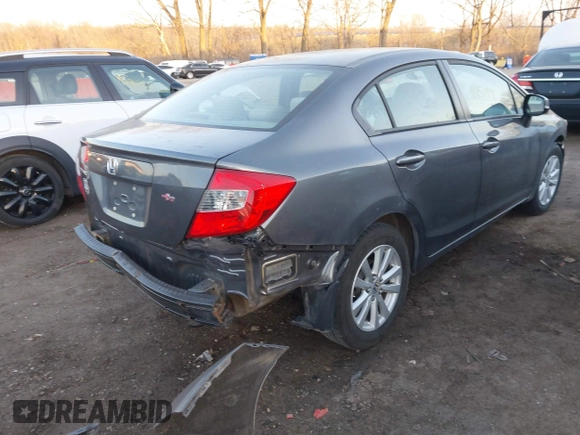2012 Honda Civic EX with VIN 19XFB2F80CE029054, listed as a IAAI auction lot 41757491 with 170,562 mi miles and . Bid and sale history available at DreamBid. Image 4.