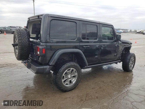 2022 Jeep Wrangler Unlimited Sport with VIN 1C4HJXDG6NW258091, listed as a Copart auction lot 45484735 with 42,534 mi miles and Salvage Title. Bid and sale history available at DreamBid. Image 3.