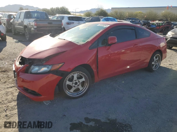 2012 Honda Civic Cpe Si with VIN 2HGFG4A52CH706301, listed as a Copart auction lot 52030945 with 153,917 mi miles and Salvage Title. Bid and sale history available at carsss.com. Image 1.