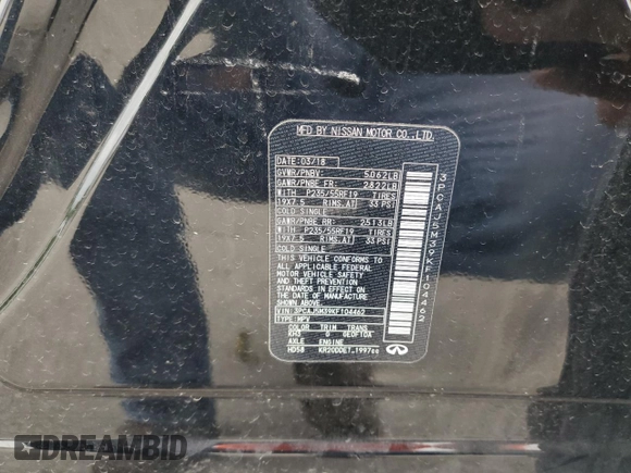 2019 Infiniti QX50 Essential with VIN 3PCAJ5M39KF104462, listed as a Copart auction lot 55044025 with 107,167 mi miles and Salvage title. Bid and sale history available at DreamBid. Image 13.