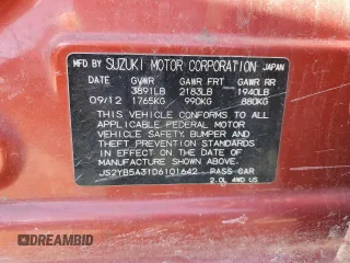 2013 Suzuki SX4 Crossover with VIN JS2YB5A31D6101642, listed as a Copart auction lot 45537225 with 137,409 mi miles and Salvage Title. Bid and sale history available at carsss.com. Image 12.