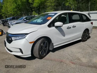 2022 Honda Odyssey Touring with VIN 5FNRL6H8XNB501482, listed as a Copart auction lot 52148875 with 32,568 mi miles and Salvage title. Bid and sale history available at DreamBid. Image 1.