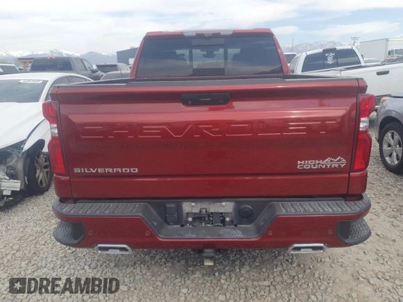 2021 Chevrolet Silverado 1500 High Country with VIN 3GCUYHET2MG141357, listed as a Copart auction lot 52708715 with 55,021 mi miles and Clean Title. Bid and sale history available at carsss.com. Image 6.