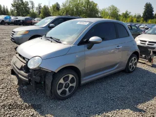 2017 FIAT 500e with VIN 3C3CFFGE8HT586112, listed as a Copart auction lot 70034624 with 51,446 mi miles and Salvage Title. Bid and sale history available at carsss.com. Image 1.