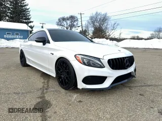 2017 Mercedes-Benz C 43 AMG with VIN WDDWJ6EB5HF458314, listed as a Copart auction lot 45385195 with 129,793 mi miles and Clean Title. Bid and sale history available at carsss.com. Image 1.