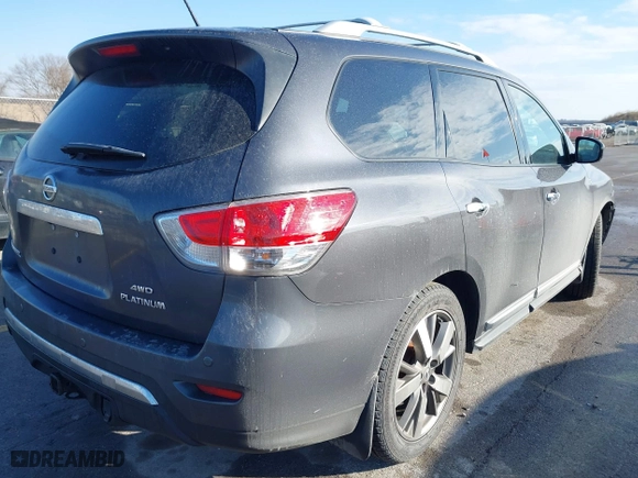 2014 Nissan Pathfinder S with VIN 5N1AR2MM9EC712348, listed as a IAAI auction lot 41481187 with 150,360 mi miles. Bid and sale history available at carsss.com. Image 4.