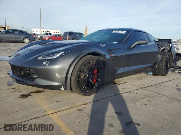 2017 Chevrolet Corvette Z06 3LZ with VIN 1G1YU2D6XH5607015, listed as a Copart auction lot 83753354 with 19,201 mi miles and Salvage Title. Bid and sale history available at carsss.com. Image 1.