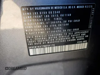 2023 Volkswagen Tiguan SE R-Line Black z VIN 3VVCB7AX7PM064170, wystawiony jako Copart lot #48539715 z przebiegiem 14 416 mil mil oraz Szkoda całkowita • Salvage title. Historia ofert i sprzedaży dostępna na DreamBid. Obrazek 16.