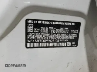 2023 BMW X1 xDrive28i with VIN WBX73EF00P5W26108, listed as a Copart auction lot 55637925 with Not provided miles and Clean title. Bid and sale history available at DreamBid. Image 14.
