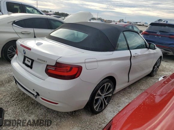 2016 BMW 2 Series 228i with VIN WBA1K9C51GV321520, listed as a Copart auction lot 76945344 with 23,045 mi miles and Non Repairable. Bid and sale history available at carsss.com. Image 3.