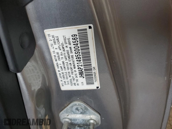 2005 Honda S2000 z VIN JHMAP21495S004569, wystawiony jako Copart lot #59552415 z przebiegiem 86 276 mil mil oraz Czysty tytuł • Clean title. Historia ofert i sprzedaży dostępna na DreamBid. Obrazek 12.