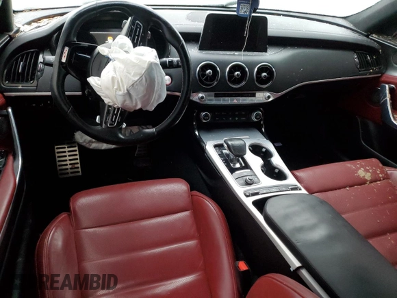 2018 Kia Stinger GT2 with VIN KNAE55LC8J6016646, listed as a Copart auction lot 87354104 with 75,610 mi miles and Salvage Title. Bid and sale history available at DreamBid. Image 8.