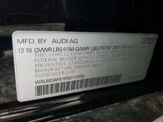 2019 Audi A8 L with VIN WAU8DAF81KN010369, listed as a Copart auction lot 46381143 with 13,921 mi miles. Bid and sale history available at carsss.com. Image 14.
