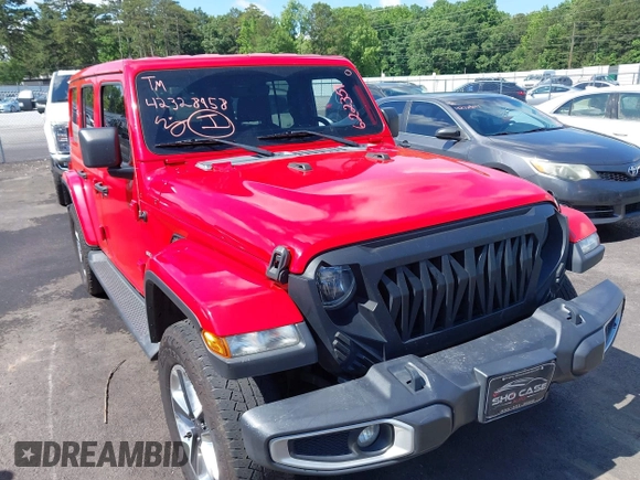 2021 Jeep Wrangler Unlimited Sahara with VIN 1C4HJXEN8MW622359, listed as a IAAI auction lot 42328958 with 100,450 mi miles and . Bid and sale history available at DreamBid. Image 1.