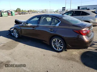 2020 Infiniti Q50 Luxe z VIN JN1EV7AR2LM250739, wystawiony jako Copart lot #66489913 z przebiegiem 50 254 mil mil oraz Szkoda całkowita • Salvage title. Historia ofert i sprzedaży dostępna na DreamBid. Obrazek 2.