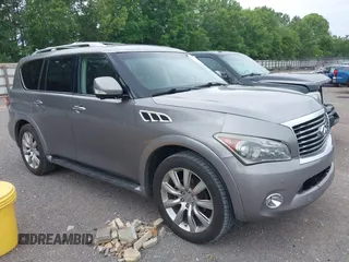 2012 Infiniti QX56 7-passenger z VIN JN8AZ2NEXC9020903, wystawiony jako IAAI lot #42295424 z przebiegiem 181 714 mil mil oraz . Historia ofert i sprzedaży dostępna na DreamBid. Obrazek 1.
