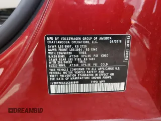 2018 Volkswagen Atlas SEL with VIN 1V2RR2CAXJC598898, listed as a Copart auction lot 58301435 with 80,162 mi miles and Salvage title. Bid and sale history available at DreamBid. Image 13.