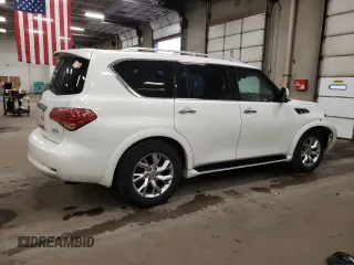 2011 Infiniti QX56 7-passenger with VIN JN8AZ2NE6B9004051, listed as a Copart auction lot 81329734 with 175,705 mi miles and Salvage Title. Bid and sale history available at carsss.com. Image 3.