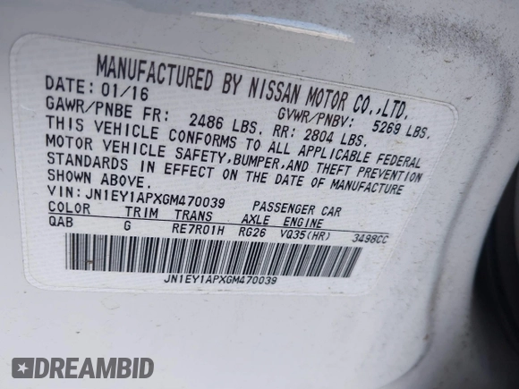 2016 Infiniti Q70 with VIN JN1EY1APXGM470039, listed as a IAAI auction lot 41331470 with 62,831 mi miles and . Bid and sale history available at DreamBid. Image 9.