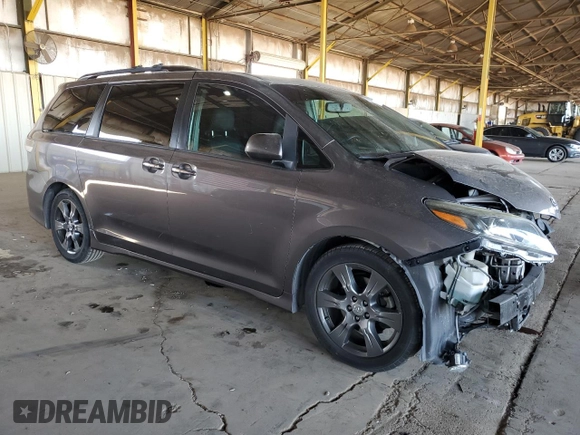 2017 Toyota Sienna SE with VIN 5TDXZ3DC7HS785250, listed as a Copart auction lot 57009695 with 79,691 mi miles and Salvage title. Bid and sale history available at DreamBid. Image 4.