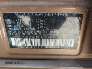 2011 Subaru Legacy Premium with VIN 4S3BMCC68B3232975, listed as a IAAI auction lot 42268258 with 92,305 mi miles and . Bid and sale history available at DreamBid. Image 9.