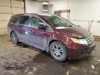 2013 Honda Odyssey EX-L with VIN 5FNRL5H60DB047072, listed as a Copart auction lot 45495415 with 161,028 mi miles and Salvage Title. Bid and sale history available at DreamBid. Image 4.