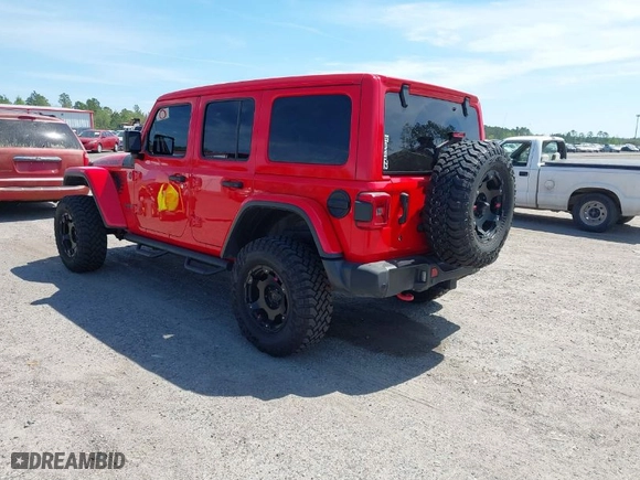 2020 Jeep Wrangler Unlimited Rubicon with VIN 1C4HJXFG9LW106607, listed as a IAAI auction lot 41908295 with 71,083 mi miles. Bid and sale history available at carsss.com. Image 3.