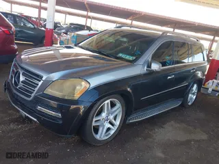 2012 Mercedes-Benz GL-Class GL 550 with VIN 4JGBF8GE4CA783163, listed as a IAAI auction lot 41756700 with 220,571 mi miles. Bid and sale history available at carsss.com. Image 2.