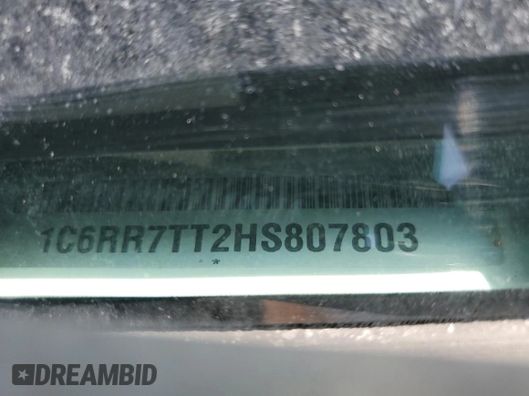 2017 Ram 1500 Big Horn with VIN 1C6RR7TT2HS807803, listed as a Copart auction lot 61946035 with Not provided miles and Salvage title. Bid and sale history available at DreamBid. Image 12.