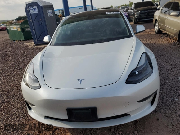 2021 Tesla Model 3 Standard Range Plus with VIN 5YJ3E1EA2MF923156, listed as a Copart auction lot 50098135 with 50,917 mi miles and Salvage Title. Bid and sale history available at carsss.com. Image 5.