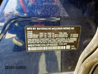 2020 BMW X2 sDrive28i with VIN WBXYH9C0XL5P59325, listed as a Copart auction lot 57661505 with 49,551 mi miles and Salvage title. Bid and sale history available at DreamBid. Image 12.