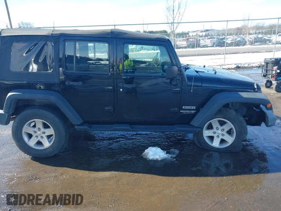 2018 Jeep Wrangler JK Unlimited Sport with VIN 1C4BJWDG3JL829130, listed as a IAAI auction lot 41554884 with 109,745 mi miles. Bid and sale history available at carsss.com. Image 13.