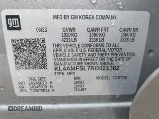 2024 Buick Encore GX Avenir z VIN KL4AMFSL7RB021362, wystawiony jako IAAI lot #42484717 z przebiegiem 5 640 mil mil oraz . Historia ofert i sprzedaży dostępna na DreamBid. Obrazek 9.