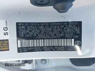 2022 Toyota Corolla LE with VIN JTDEPMAE8NJ209121, listed as a IAAI auction lot 39179770 with 41,893 mi miles and . Bid and sale history available at carsss.com. Image 9.