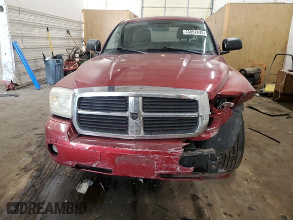 2006 Dodge Dakota SLT with VIN 1D7HW42N56S609685, listed as a Copart auction lot 43052435 with 222,136 mi miles and Non Repairable. Bid and sale history available at carsss.com. Image 5.