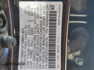 2020 Honda Civic Sedan Sport with VIN 2HGFC2F81LH600750, listed as a Copart auction lot 48140675 with 91,600 mi miles and Salvage Title. Bid and sale history available at carsss.com. Image 14.
